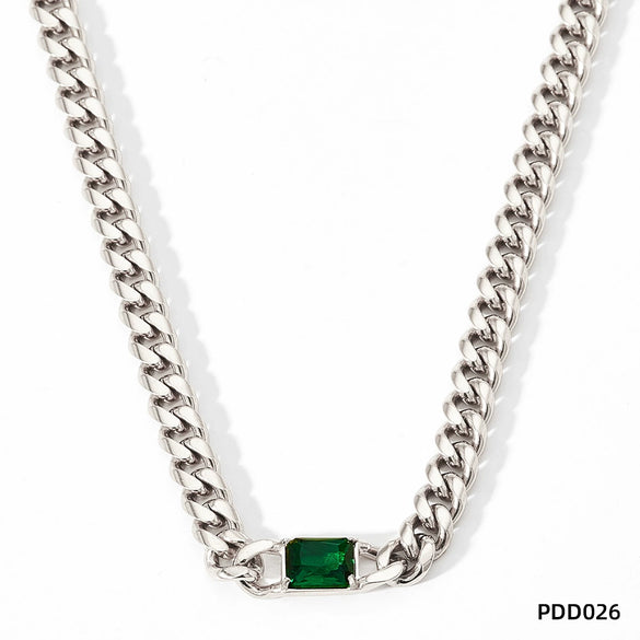 Wholesale Hip Hop Style Stainless Steel Cuban Chain Jewelry Set With Polished Finish Inlaid Zircon And Stars Sun Moon Clouds Universe Pattern Electroplated Clavicle Chain Bracelet