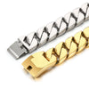Wholesale Hip Hop Style Stainless Steel Cuban Chain Unisex Necklace And Bracelet With Electroplating