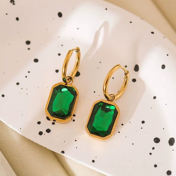 Wholesale Hip Hop Style Stainless Steel Gold Plated Geometric Ushaped Pendant Earrings Jewelry