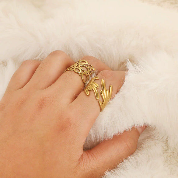 Wholesale Hip Hop Style Stainless Steel Heart Ring And Bracelet Accessories
