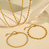 Wholesale Hip Hop Style 316L Stainless Steel Electroplated Clavicle Chain And Beanie Bracelet Jewelry For Women