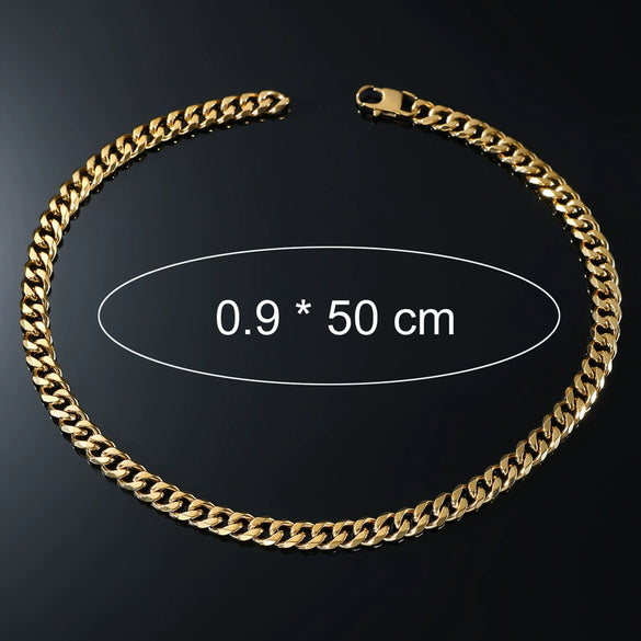Wholesale Hip Hop Style Titanium Steel Geometric Side Chain Necklace For Men With Electroplating