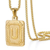 Wholesale Hip Hop 316L Stainless Steel Letter Pendant Necklace With Pearl Chain And Electroplating Treatment