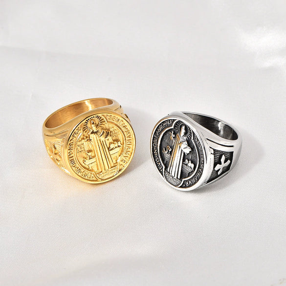 Wholesale Hip Hop Titanium Steel Ushaped Electroplated Men's Ring
