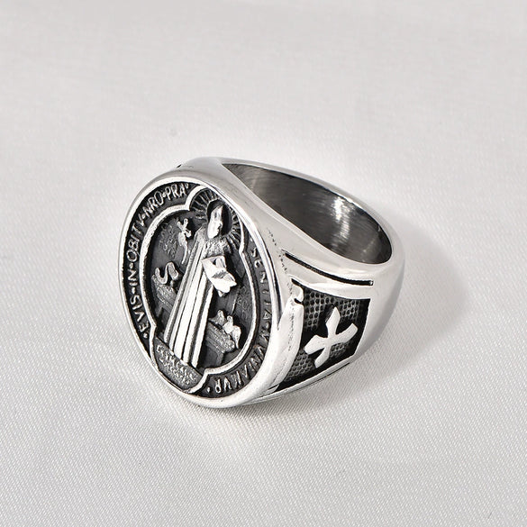 Wholesale Hip Hop Titanium Steel Ushaped Electroplated Men's Ring