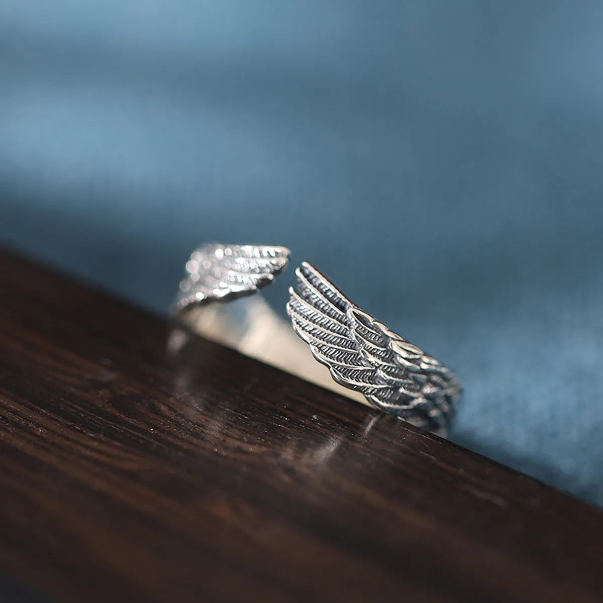 Wholesale Hip-hop Wings Sterling Silver Open Ring