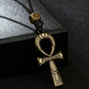 Wholesale Hip Hop Zinc Alloy Egyptian Cross Pendant Unisex Adjusting Necklace