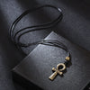 Wholesale Hip Hop Zinc Alloy Egyptian Cross Pendant Unisex Adjusting Necklace