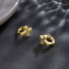 Wholesale Hiphop Alloy Earrings With Crossshaped Design And Electroplating Treatment For Women