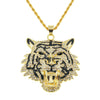 Wholesale Hiphop Alloy Necklace With Exaggerated Green Eyes Head Pendant And Diamond Design Styling With Animals And Zodiac For Men