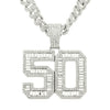Wholesale Hiphop Alloy Pendant Necklace With Diamond Inlay And Letters Numbers Text Pattern On Cuban Chain For Men