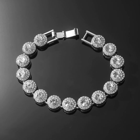Wholesale Hiphop Alloy Round Geometric Rhinestone Stitching Diamond Necklace For Men