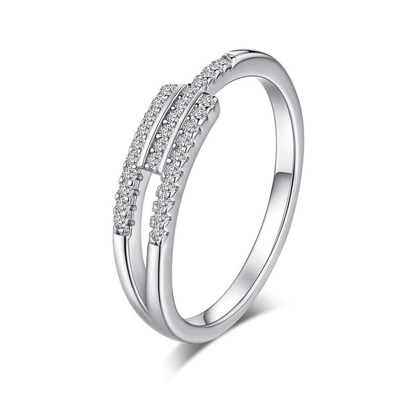 Wholesale Hiphop Asymmetric Moissanite Ring For Female S925 Sterling Silver With Geometric Design