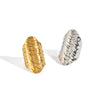 Wholesale Hiphop Casual Texture Ring Jewelry In Stainless Steel With Geometric Design And Electroplating