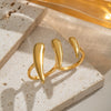 Wholesale Hiphop Claw Open Ring Geometric Stainless Steel Hand Jewelry For Women Electroplated
