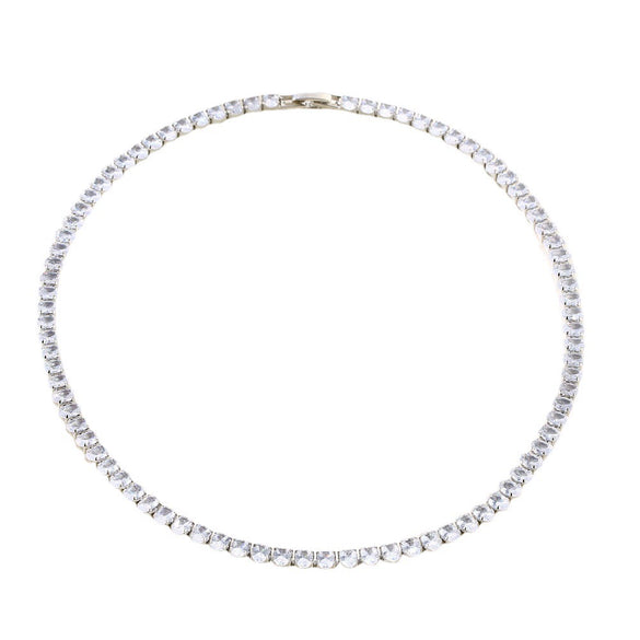 Wholesale Hiphop Copper Inlaid Zircon Necklace Geometric Style Oval Pendant Ball Chain For Women