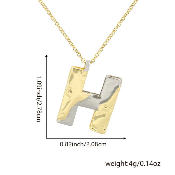Wholesale Hiphop Copper Pendant Necklace With Letter Pattern And Electroplating Design For Women