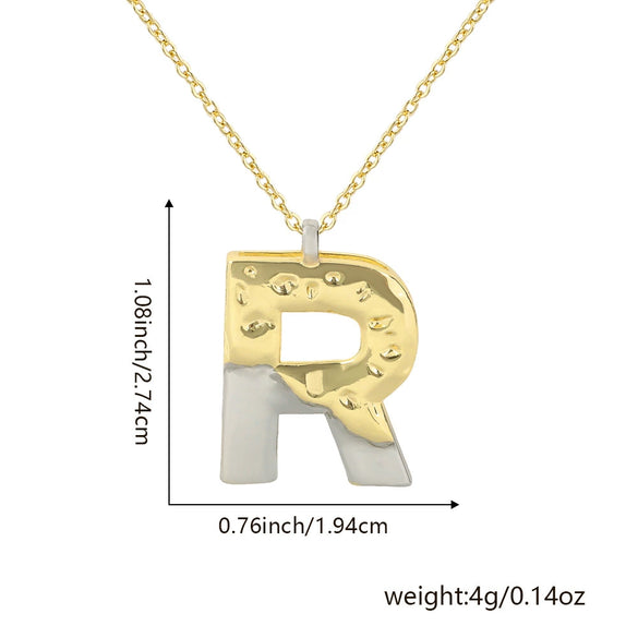 Wholesale Hiphop Copper Pendant Necklace With Letter Pattern And Electroplating Design For Women