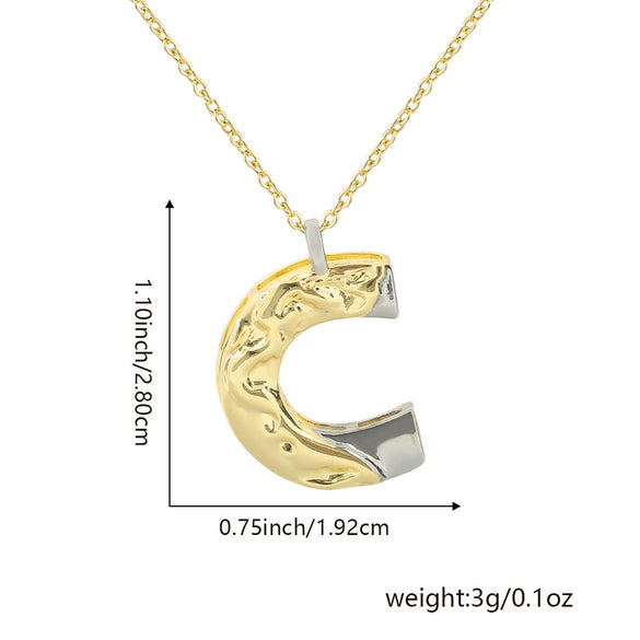 Wholesale Hiphop Copper Pendant Necklace With Letter Pattern And Electroplating Design For Women