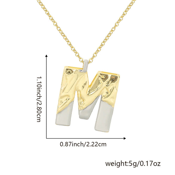 Wholesale Hiphop Copper Pendant Necklace With Letter Pattern And Electroplating Design For Women