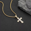 Wholesale Hiphop Cross Copper Zircon Pendant Necklace