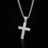 Wholesale Hiphop Cross Copper Zircon Pendant Necklace