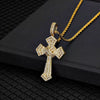 Wholesale Hiphop Cross Copper Zircon Pendant Necklace