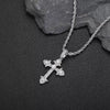 Wholesale Hiphop Cross Copper Zircon Pendant Necklace