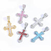 Wholesale Hiphop Cross Copper Zircon Pendant Necklace
