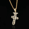 Wholesale Hiphop Cross Copper Zircon Pendant Necklace