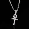 Wholesale Hiphop Cross Copper Zircon Pendant Necklace