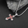 Wholesale Hiphop Cross Copper Zircon Pendant Necklace