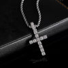 Wholesale Hiphop Cross Copper Zircon Pendant Necklace