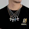 Wholesale Hiphop Cross Copper Zircon Pendant Necklace