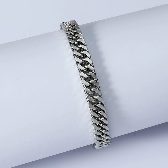 Wholesale Hiphop Cuban Chain Necklace Titanium Steel Geometric Electroplated Jewelry