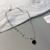 Wholesale Hiphop Fashion Stainless Steel Geometric Pendant Clavicle Chain Necklace For Women Electroplated Metal Accessories