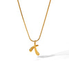 Wholesale Hiphop Female Stainless Steel And Titanium Steel Necklace With Cross Chain And Pendant In Letters Numbers Text Pattern And Pvd Furnace Real Gold Electroplating