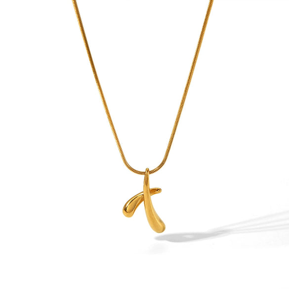 Wholesale Hiphop Female Stainless Steel And Titanium Steel Necklace With Cross Chain And Pendant In Letters Numbers Text Pattern And Pvd Furnace Real Gold Electroplating