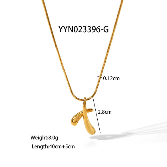 Wholesale Hiphop Female Stainless Steel And Titanium Steel Necklace With Cross Chain And Pendant In Letters Numbers Text Pattern And Pvd Furnace Real Gold Electroplating