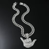 Wholesale Hiphop Geometric Rhinestone Alloy Pendant Necklace With Cuban Chain For Men