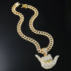 Wholesale Hiphop Geometric Rhinestone Alloy Pendant Necklace With Cuban Chain For Men