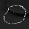 Wholesale Hiphop Geometric S925 Sterling Silver Bracelet Electroplated Figaro Chain Jewelry