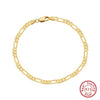Wholesale Hiphop Geometric S925 Sterling Silver Bracelet Electroplated Figaro Chain Jewelry