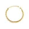 Wholesale Hiphop Geometric Stainless Steel 18K Gold Plated Double Layer Pig Nose Water Wave Chain Zircon Bracelet For Women