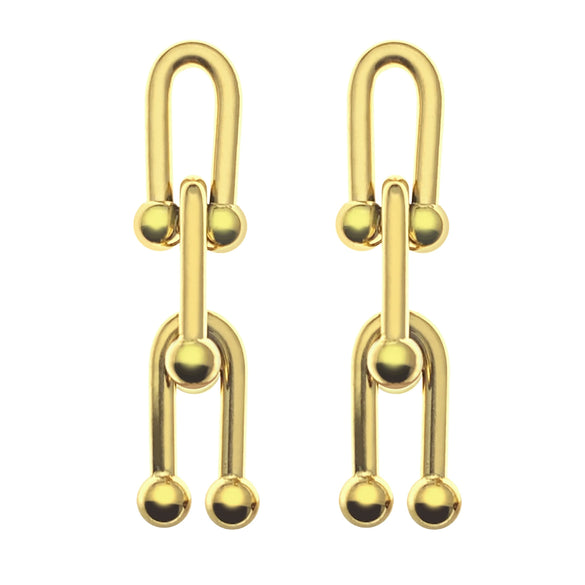 Wholesale Hiphop Geometric Titanium Steel Ushaped Horseshoe Buckle Polished Earrings For Men And Women