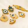 Wholesale Hiphop Ins Style Dripping Oil Stainless Steel Pendant With Devil's Eye Crab Shell And Flower Patterns