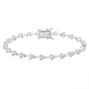 Wholesale Hiphop Ins Style Geometric Heartshaped Zircon Tennis Bracelet For Women S925 Silver Electroplated
