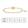 Wholesale Hiphop Ins Style Geometric Heartshaped Zircon Tennis Bracelet For Women S925 Silver Electroplated