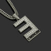 Wholesale Hiphop Jewelry Alloy Necklace With Letter E Pendant And Electroplating Process