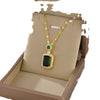 Wholesale Hiphop Jewelry Solid Square Titanium Steel Necklace With Colorful Gemstone Pendant And Geometric Pattern Electroplated For Women